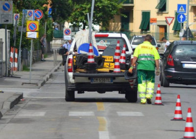 Posizionamento coni stradali Quarrata Pistoia Firenze